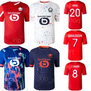 Vereinsfußball LOSC Lille 8 Angel Gomes Trikot 10 Remy Cabella 12 Yusuf Yazici 9 Jonathan David 30 Lucas Chevalier Benjamin Andre Fußballtrikot-Kits Benutzerdefinierte Namensnummer