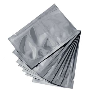 Värmtätning Öppet Silver Mylar Vakuum Tätbar förpackningspåse Torkade mat snacks förvaring Aluminiumfolie Paket godispåsar 300 st/parti