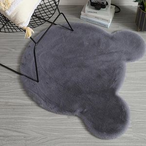 Tapetes Cinza Artificial Urso de Pelúcia Tapete Fofo Tapete Antifall Nonslip Floor Room Quarto Crianças Tapetes de Porta