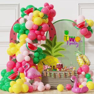 Christmas Decorations Summer Fruits Flamingo Pink Red Balloons Garland Tropical Pool Hawaiian Party Decoration Girls Birthday Baby Shower 231026