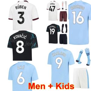 Men Kids 23 24 Club Team 47 Foden Soccer Jersey 6 Ake 2 Walker 3 DiAs 25 Akanji 8 Kovacic 17 de Bruyne 24 Gvardiol 9 Haaland 19 Zestawy do koszuli piłkarskiej Alvarez Rodri Mancheng