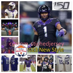 Steve Avila Ladainian Tomlinson TCU Futbol Jersey Kenny Hill Garret Wallow Corey Bethley Sewo Olonilua Tre'Vius Hodges-Tomlinson Özel TCU Boynuzlu Kurbağa Formaları