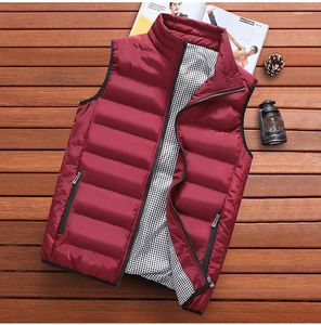 Gilet da uomo Autunno Inverno Moda Uomo Gilet in cotone Giacca Tinta unita Senza maniche Giù Gilet Giubbotti Plus Size 5XL Colete Masculino