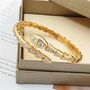 Luxury Heart Armband Gold Bangle Designer Diamond Armband för kvinnor Snake Womens Designer smycken Rostfritt stål Menskvinnor Armband Engagemang Bröllopspresent