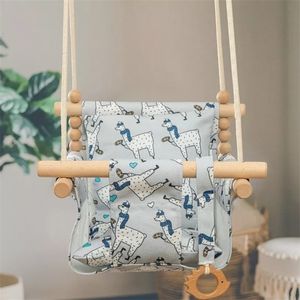 Schaukeln Jumper Hüpfer Baby Holz Schaukelstuhl Leinwand hängen Kinder Rocker Spielzeug Sicherheit draußen Schaukelstuhl kleiner Korb Freizeitspielzeug 231025