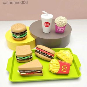 キッチンプレイフードデタッチ可能なスナックサンドホットドッグハンバーガープラスチックのプラスチックおもちゃ子供のためのプレイハウスフードセット