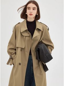 Women's Trench Coats MOLAN Autumn Vintage Woman Windbreaker Jacket Oversize Design Streetwear Stylish England Style Coat Female Casual