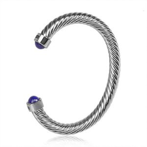 Dy Armband Designer Charm smycken Fashion Classic Jewelry Dy Twisted Cable Wire Armband Syntetiska Lapis Lazuli Populära julklappsmycken Tillbehör