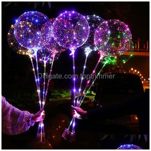 Воздушный шар Led Bobo String Light Party Decor на Рождество Хэллоуин День рождения Воздушные шары Прямая доставка Игрушки Подарки Новинка Gag Dhqz9