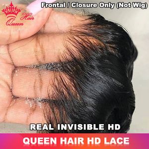 Spetsspårar Real HD Invisible 13x6 13x4 7x7 6x6 5x5 4x4 PRE PLUCKED STÄNGNING 100 Virgin Human Raw Hair Frontal Queen 231025