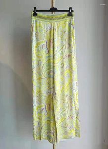 Kvinnors byxor Kvinnor Floraltryck Wide Leg Loose Viscose 2023 Sommarbyxor