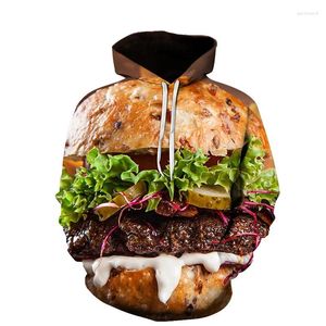Мужские толстовки с 3D принтом еды, гамбургера, повседневная модная забавная женская пуловер Y2K, уличный размер Sudaderas