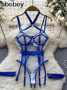 Sexy Skirt Women Erotic Sexy Lace Rompers Sleeveless Backless Slim Short Playsuit Transparent Underwear Hollow Out Mesh Bodysuits 231026