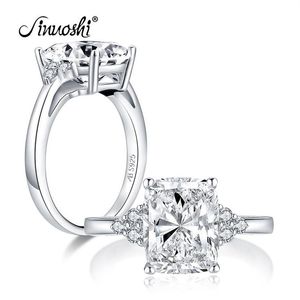 AINUOSHI Classic 925 Sterling Silver 4 0 Carat Cushion Cut Engagement Ring Simulated Diamond Wedding Silver Ring Jewelry Gifts Y20317q