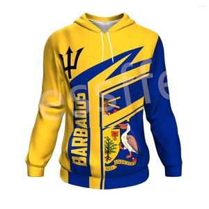 Herr hoodies Barbados Caribbean Country Flag Tattoo Retro Pullover 3dprint unisex Harajuku Autumn Streetwear Funny Casual Jacket 20X