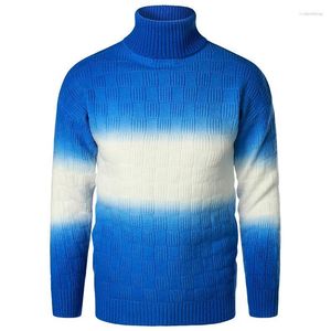 Men's Sweaters Men's Knit Sweater Mixed Colour Turtleneck Warm