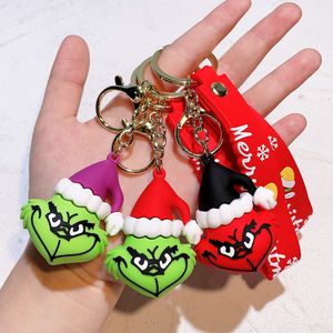 Jul Grinch Keychain Pendant Christmas Tree Green Fur Monster Decoration Grinch Doll