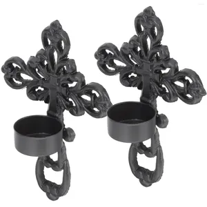 Kerzenhalter 2 Stück Wandhalter Kreuz Kerzenständer Ständer Ornament Scones Kreative Metalldekoration