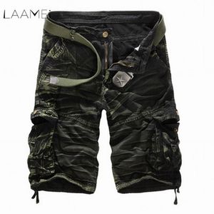 Laamei camuflagem camo carga dos homens novo casual masculino solto shorts de trabalho homem calças curtas militares plus size sem cinto q190427279k