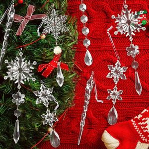 New Christmas Decorative Products Christmas Ice Stripes Transparent Snowflake Ice Ribs Acrylic False Ice Cone