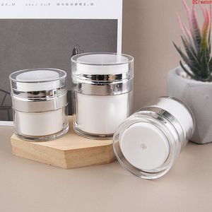 Hochwertige 15g 30g 50g weiße Presse koreanische Kosmetik leer Acryl Gesicht Fuß Schnecke Creme Jar Airless Flaschenbehälter 10pcsgoods Cjdwh