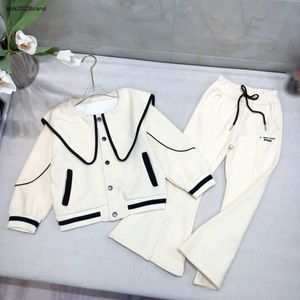 New kids Tracksuits Plush wide leg pants set for baby Size 110-160 Large lapel long sleeved button up jacket and trousers Oct25