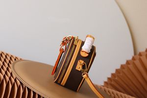 Mini üst tasarımcı 10aboite chapeau omuz çantası yuvarlak kek tutamağı çanta kadınlar için orijinal deri lüks harf baskı çok fonksiyonel crossbody çanta m44699