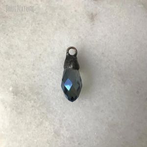 Pendant Necklaces 10Pcs Wholesale Jewelry Teardrop Shape Tin Glass Crystal Drop Blue Ab Finish Top Soldered Handmade PM35606