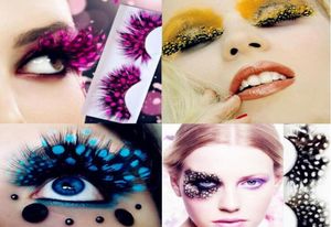 Holiday party dress Eyelashes 200 Pair Mix Color Natural Curl Gorgeous Feather False EyelashArtistic stage exaggerated feather fal3508186