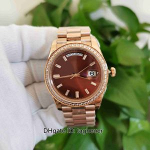 Orologio da uomo BP Factory di alta qualità 40 mm Day-Date 228238 quadrante con diamanti marroni orologi in oro rosa 18 carati CAL.2813 2836 3255 movimento meccanico automatico orologi da polso da uomo