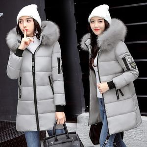 Women's Down Parkas Jackets for Women Korean Style Fashion Winter Big Fur Collar Hooded Thick Warm Long Female Cotton Jacket Coat 231026