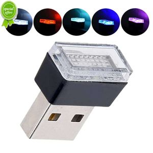 Novo 1 pçs mini usb led decoração atmosfera lâmpada estilo interior do carro decorativo luz ambiente universal branco gelo azul vermelho rosa