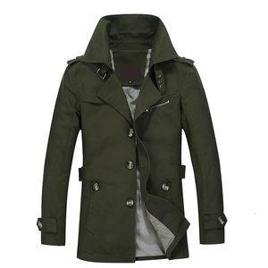 Homens mistura trench coat moda casual longo jaqueta masculina algodão primavera outono blusão turn down overcoat tamanho grande trenchcoat 231026