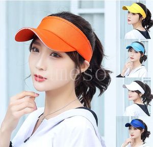 Sport tomma topphattar solhattar för kvinnor Visor hatt tennis baseball vuxen tjej mössor utomhus mössa som körs justerbar de297