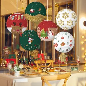 Outros suprimentos de festa de evento pendurado lanterna bola de papel chinês lampion festival de natal decoração acessórios santa natal presente artesanato decoração árvore 231026