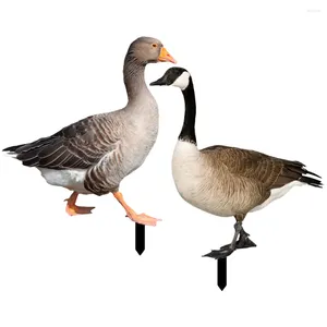 Garden Decorations 2 Pcs Ornaments Animal Stake Acrylic Duck Stakes Lawn Outdoor Courtyard Decoration Gnomes Figurines Yards