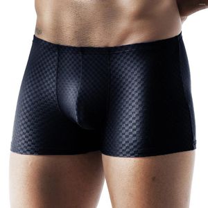 Underpants Men's Ice Silk Boxers Summer No Trace Underwear Short Thin Breathable Bulge Pouch Cuecas Calzoncillos Slips Homme