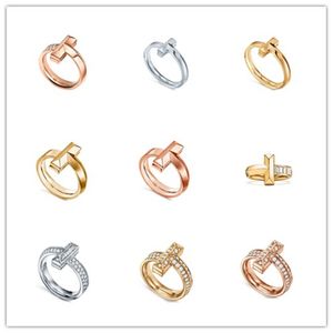 Роскошные классические ювелирные изделия T, обручальные кольца для женщин и мужчин, дизайнерское серебро 925 пробы, позолота 18 карат, с бриллиантом, кольцо, подарки на помолвку, модные аксессуары