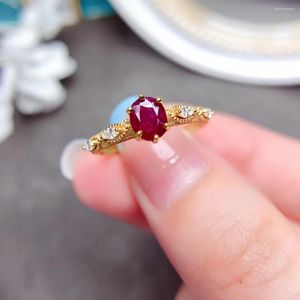 Cluster Rings MeiBaPJ Natural Ruby Gemstone Fashion Simple Ring For Women Real 925 Sterling Silver Fine Wedding Jewelry