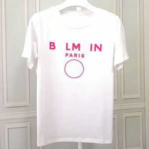 Designer Tshirt Summer Mens T Shirt Czarnocze czerwono Balmany Letter Drukowane koszule Luksusowe krótkie koszulki Balmans za okrągłą szyję bawełniany rękaw mody projektant top tee p6in