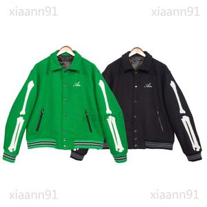 Projektant Fashion Classic Amirri Jacket Bomber Mens Kobiety wiatrówki amir lat kurtki baseball harajuku liter haft skórzany streetwear puffer kurtka