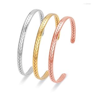 Bangle Fashion Stainless Steel Jewelry Minimalist Twisted Thin Bracelets Women Delicate Dainty Elegant Bangles Cuff