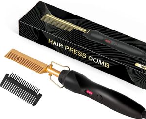 Curling Irons Comb Hair Strainter 2 In1 Snabb värme Rättare och curlingjärn Uppvärmd Press Comb Flat Irons Styler Corrugation Tool 231025