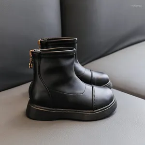 Botas 2-12 anos moda crianças à prova d 'água tornozelo meninas crianças zíper sapatos 2023 outono inverno plataforma antiderrapante tênis