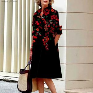 Basic Casual Dresses Women's Bohemian Shirt Dresses Summer Lapel Single Breasted Irregular Long Dresses Feminine Print Maxi High Temperament Dresses T231026