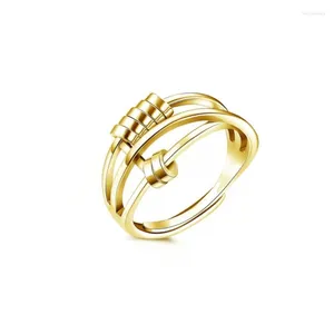 Cluster Ringen Anti Stress Angst Fidget Ring Verstelbare Stapelvinger Gouden Voor Vrouwen Meisjes Verjaardagscadeau Persoonlijkheid Sieraden
