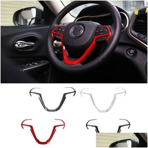 Altri accessori interni Volante in ABS Er Cornice decorativa per Jeep Grand Cherokee 2014 Up Accessori interni Consegna drop A Dhm91