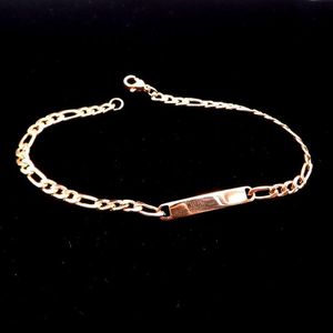 Ganze 10 Stück ID-Armbänder Edelstahl goldene Figarokette226S