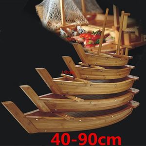 Ferramentas de sushi grande 40cm a 90cm cozinha japonesa barcos bandeja ferramenta de frutos do mar madeira restaurante artesanal navio sashimi sortido prato frio 231026