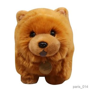 Animais de pelúcia recheados 30 cm Chow Chow Stuffed Dog Plush Toy Bonito Simulação Animais de estimação Fofos Bonecas de bebê Presentes de aniversário para crianças Lifelike Puppy R231026